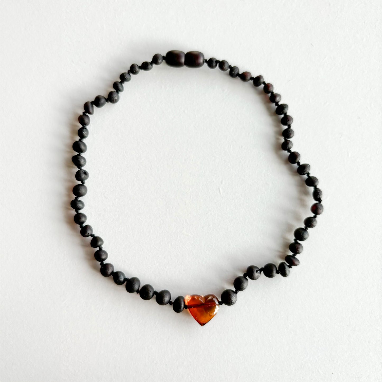 【mikimaruko53さま専用ページ】Amber Necklace with heart-Raw Cherry- 34cm