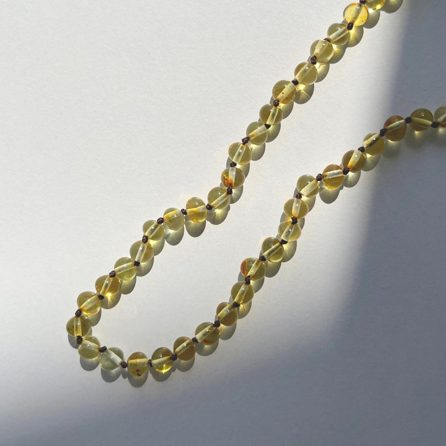 Amber Necklace - Lemon - 40cm