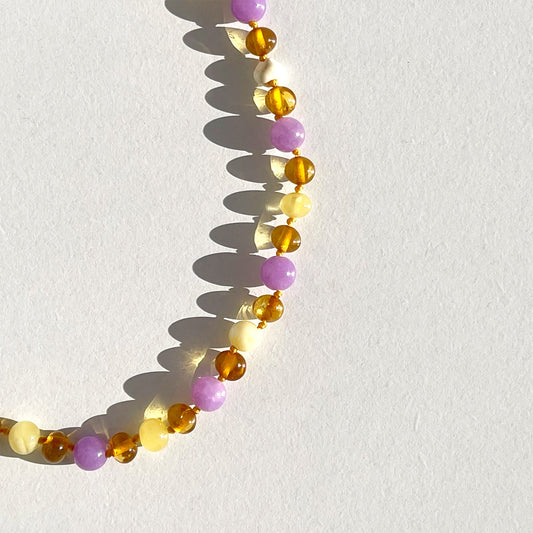 Amber Necklace - Lavender - 40cm