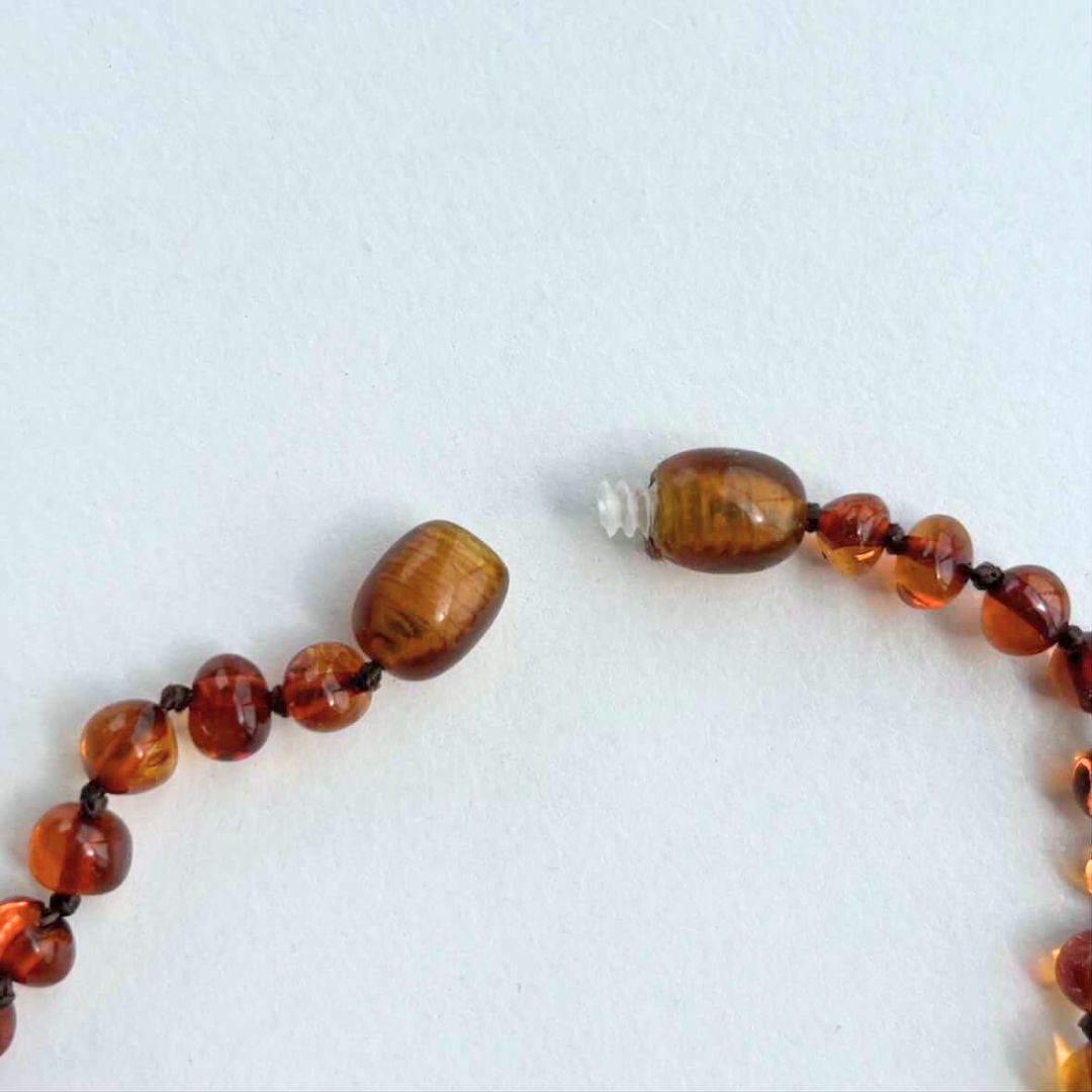 [OUTLET]  Amber Necklace -cognac - 40cm