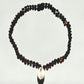 Amber Necklace with Cowrie Shell - Cherry - 40cm