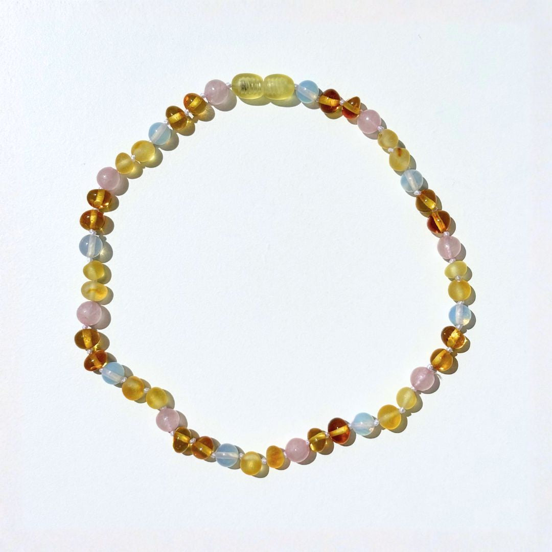 Amber Necklace - Pastel Colors - 32cm