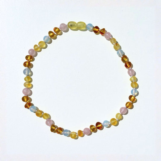 Amber Necklace - Pastel Colors - 32cm