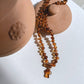 Amber Necklace with Cross - Cognac - 32cm