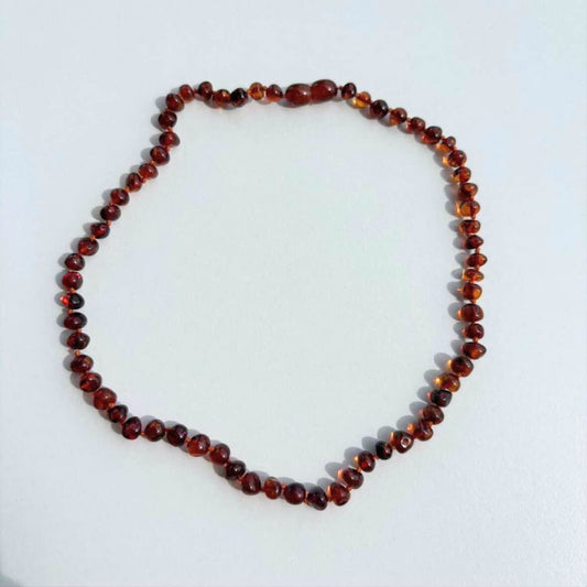 [OUTLET]  Amber Necklace -cognac - 40cm