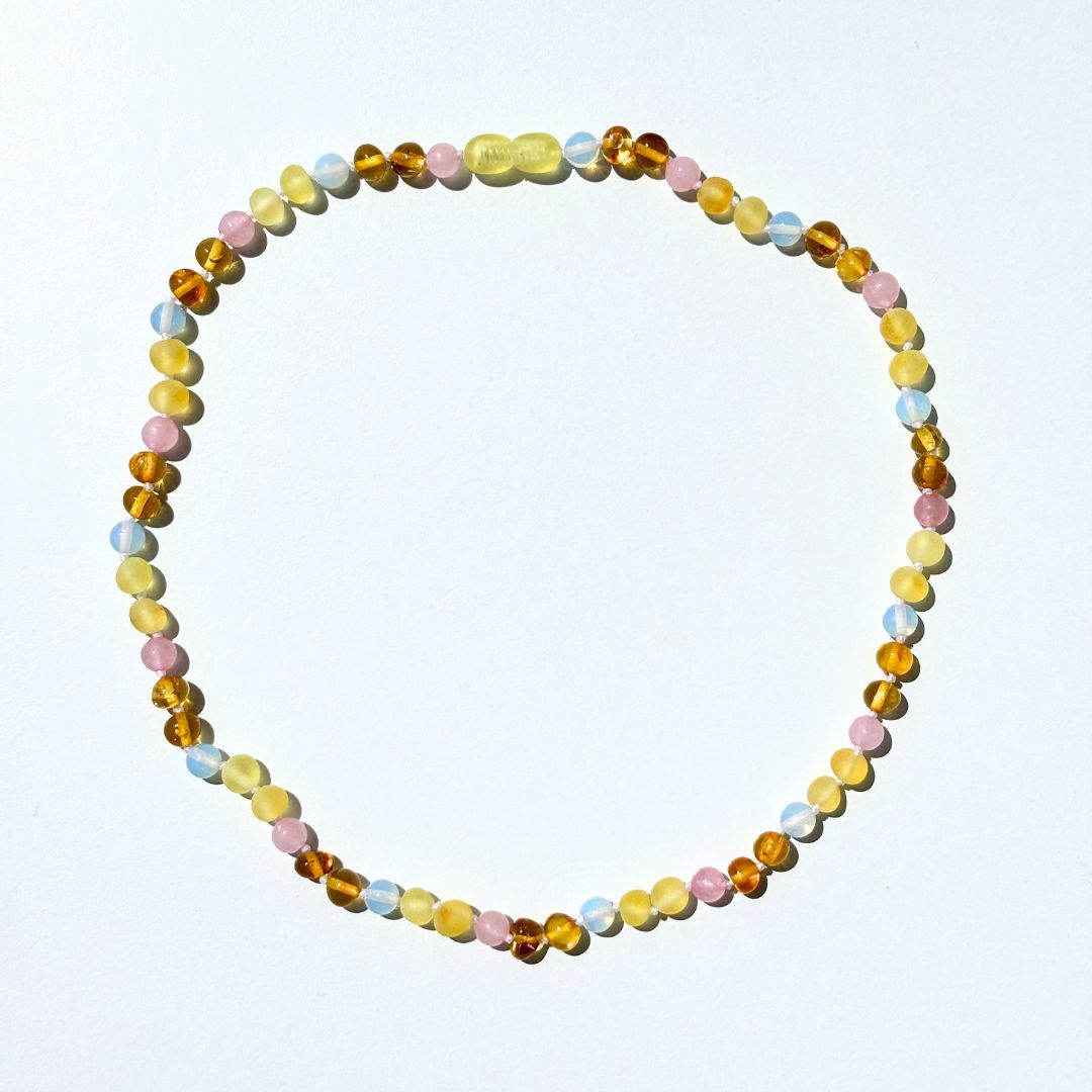 Amber Necklace - Pastel Colors -  40cm