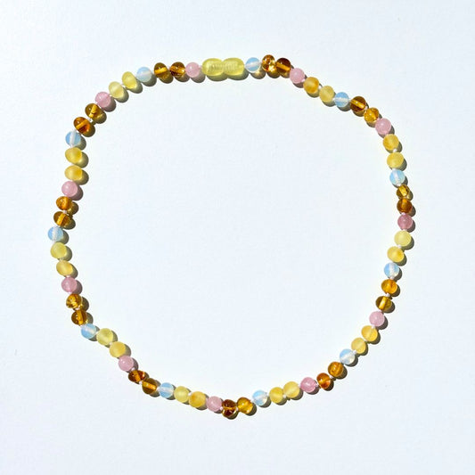 Amber Necklace - Pastel Colors -  40cm