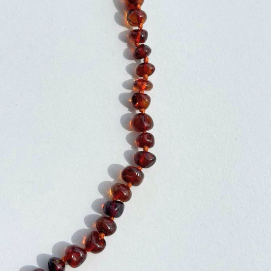 [OUTLET]  Amber Necklace -cognac - 40cm