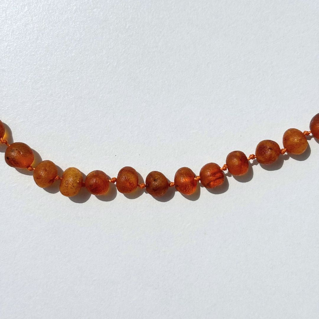 [OUTLET]  Amber Necklace -Raw cognac- 45cm