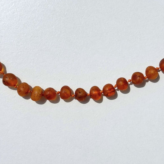 [OUTLET]  Amber Necklace -Raw cognac- 45cm