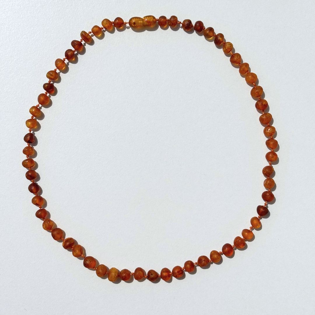 [OUTLET]  Amber Necklace -Raw cognac- 45cm