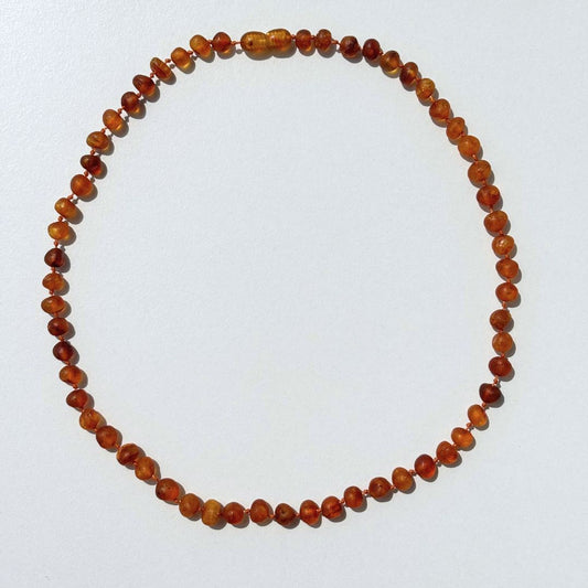 [OUTLET]  Amber Necklace -Raw cognac- 45cm
