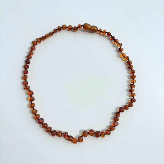 [OUTLET]  Amber Necklace -cognac - 40cm
