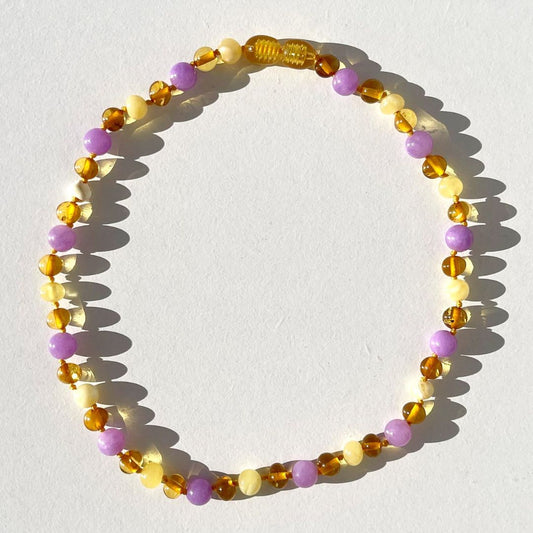 Amber Necklace - Lavender - 45cm