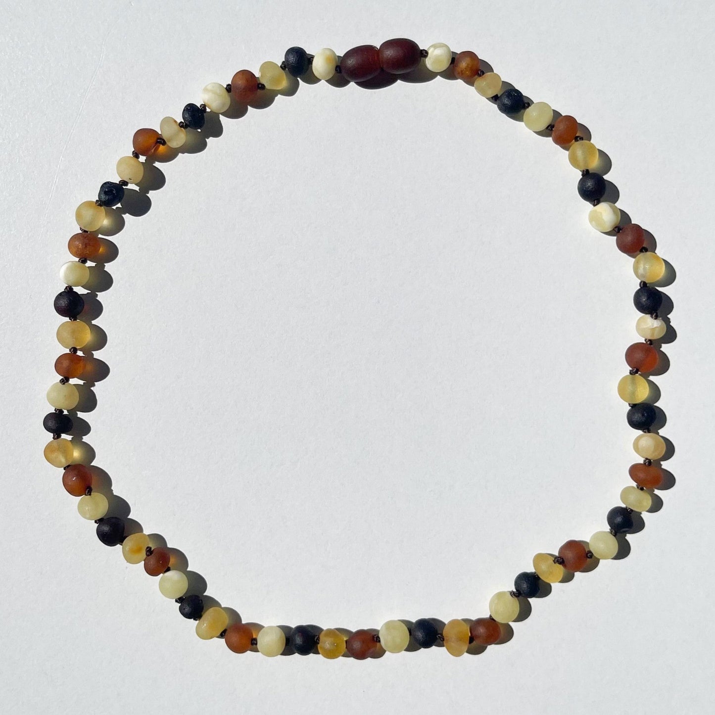 Amber Necklace - Unpolished Multi Colors - 45cm