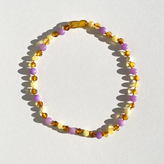 【y_miutinさま専用ページ】Amber Necklace - Lavender - 32cm