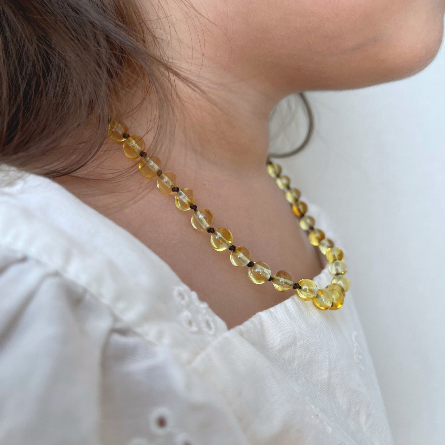 Amber Necklace - Lemon - 32cm