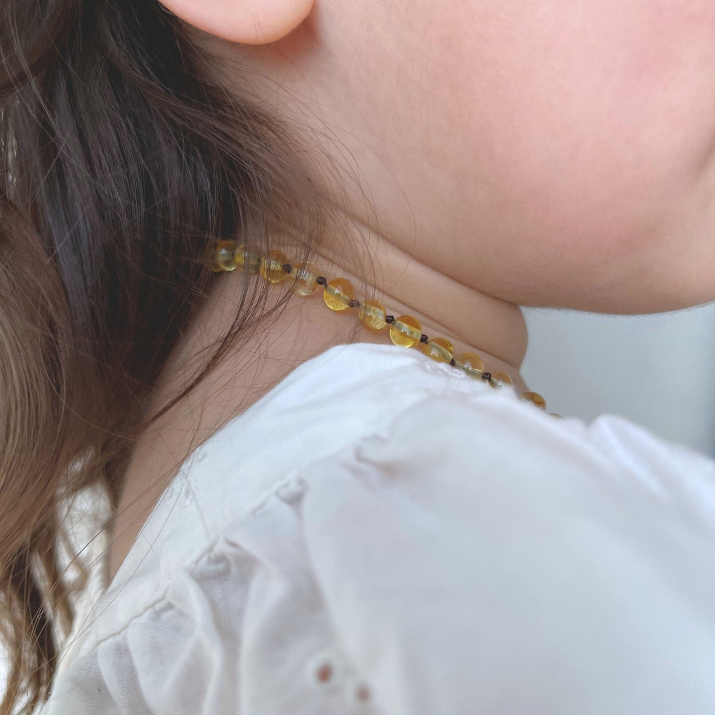 Amber Necklace - Lemon - 32cm