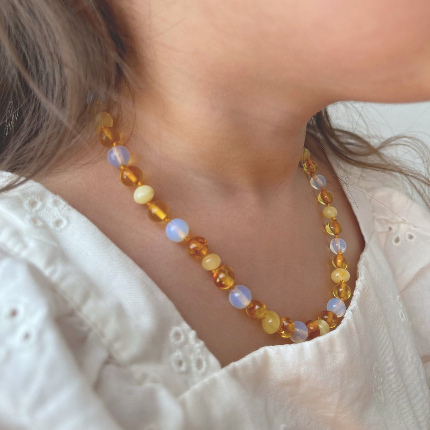 Amber Necklace -  Chamomile - 32cm