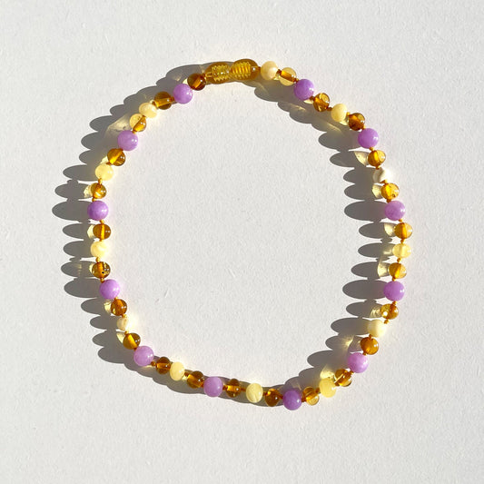 Amber Necklace - Lavender - 40cm