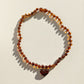 Amber Necklace with heart - Cognac - 32cm